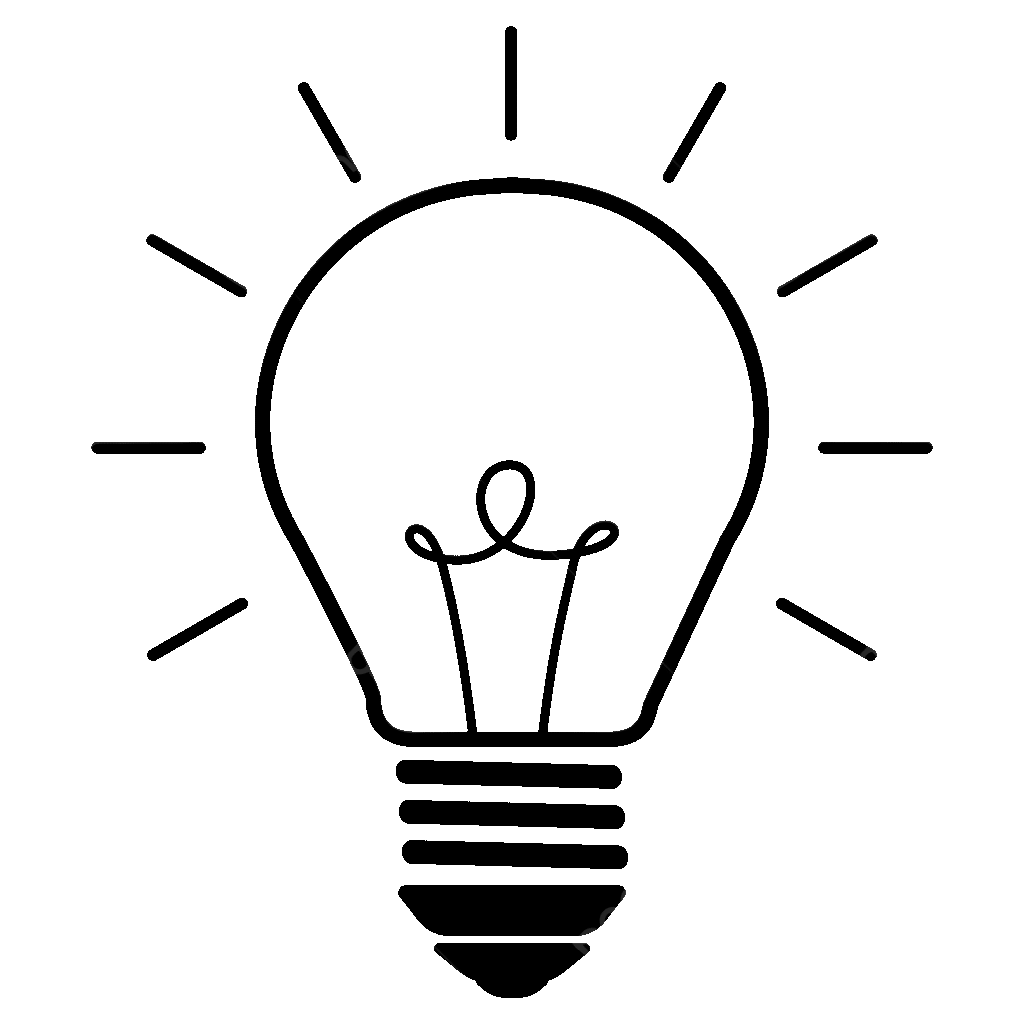 pngtree vector black line glowing idea bulb clipart design png image 8708601